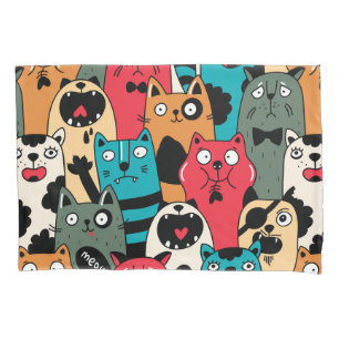 The crowd of cats pillowcase