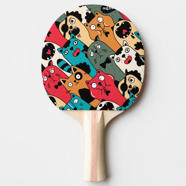 The crowd of cats ping pong paddle (Front)