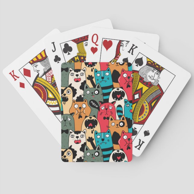 The crowd of cats playing cards (Back)