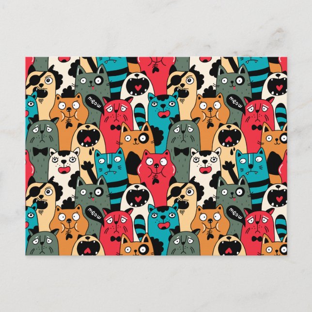 The crowd of cats postcard (Front)