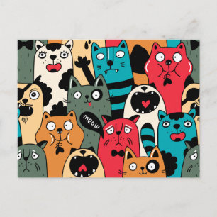 The crowd of cats postcard
