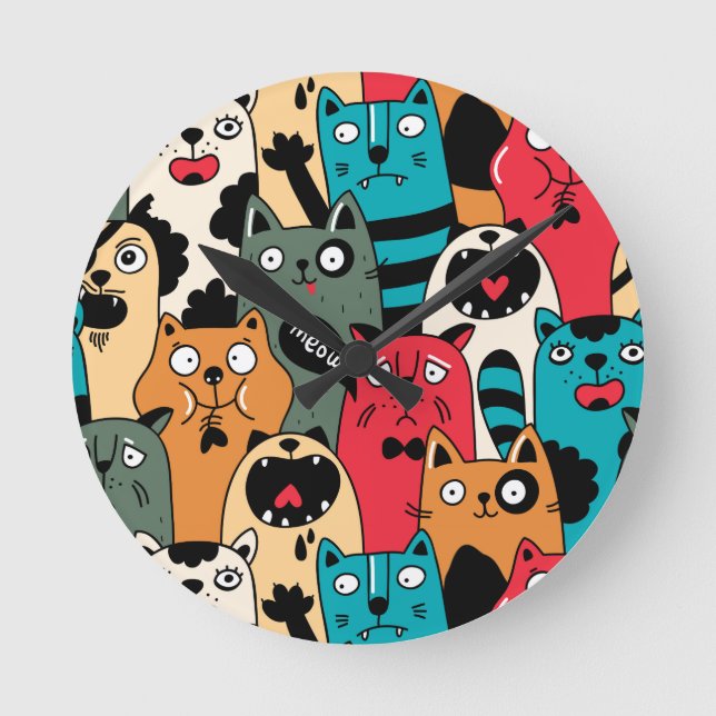 The crowd of cats round clock (Front)