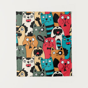 The crowd of cats tapestry