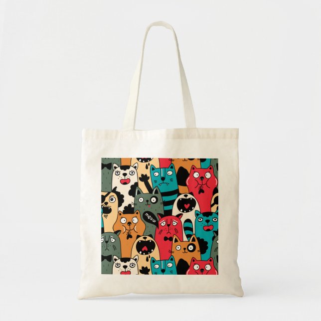 The crowd of cats tote bag (Front)