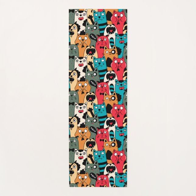 The crowd of cats yoga mat (Front)