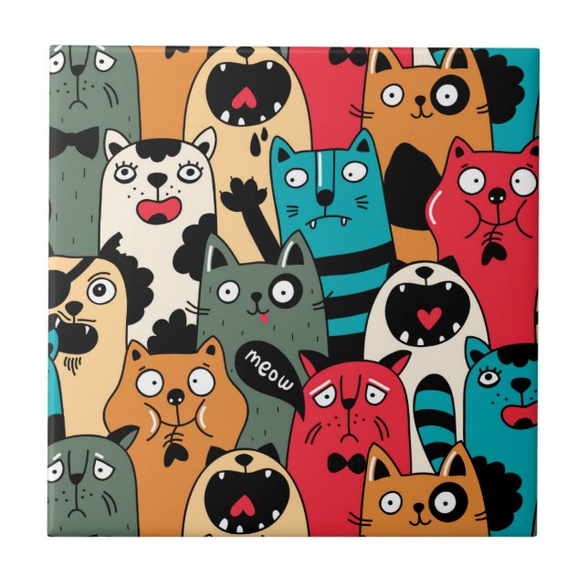 The crowd of catsThe crowd of cats Tile (Front)