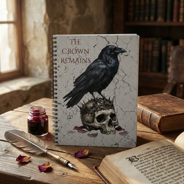 The Crown Remains Gothic Raven Skull Dark Academia Notebook (Creator Uploaded)