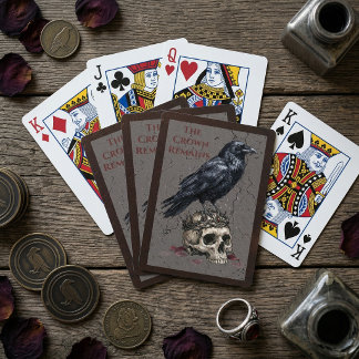 The Crown Remains Gothic Raven Skull Playing Cards