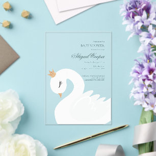 The Crowned Swan Acrylic Invitations
