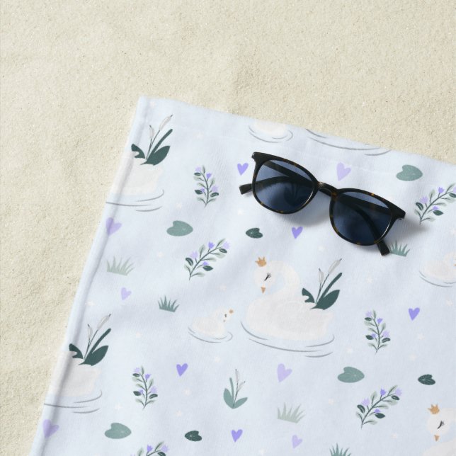 The Crowned Swan Beach Towel (In Situ)