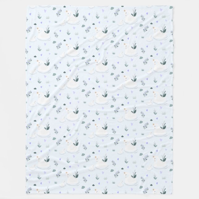 The Crowned Swan Fleece Blanket (Front)