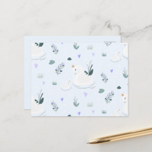 The Crowned Swan Holiday Postcard