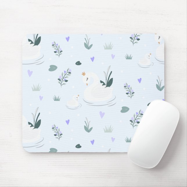 The Crowned Swan Mouse Mat (With Mouse)