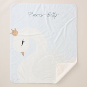 The Crowned Swan Sherpa Blanket