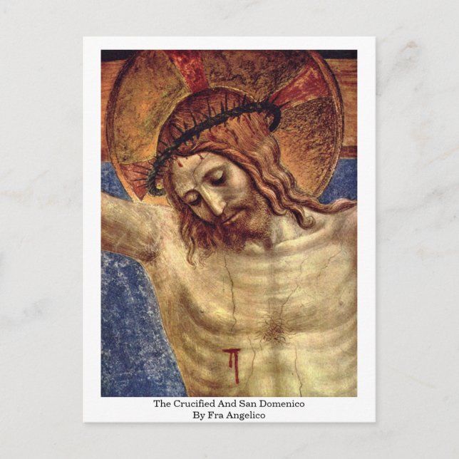 The Crucified And San Domenico By Fra Angelico Postcard (Front)