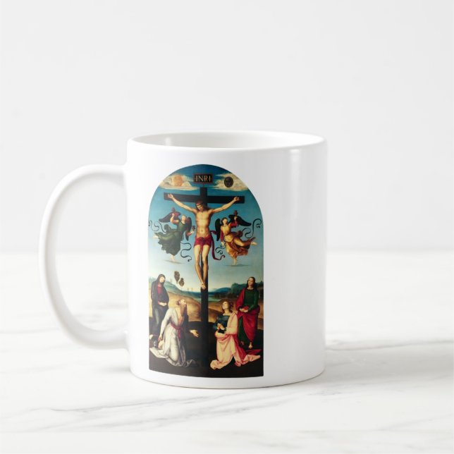 The Crucified Christ with the Virgin Mary Coffee Mug (Left)