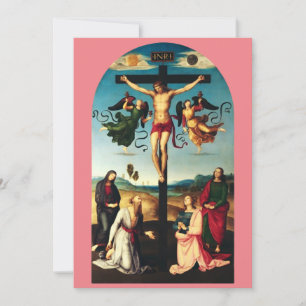 The Crucified Christ with the Virgin Mary Holiday Card