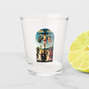 The Crucified Christ with the Virgin Mary Shot Glass