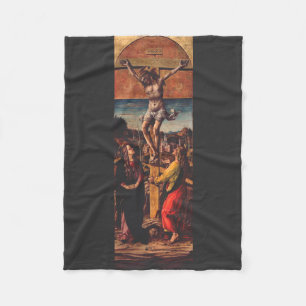 The Crucifixion after Carlo Crivelli Sacred Art Fleece Blanket