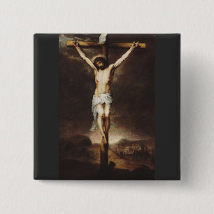 The Crucifixion by Bartolome Esteban Murillo 15 Cm Square Badge