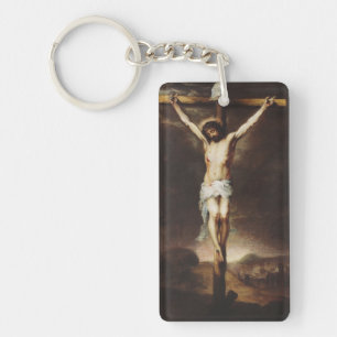 The Crucifixion by Bartolome Esteban Murillo Key Ring