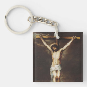 The Crucifixion by Bartolome Esteban Murillo Key Ring