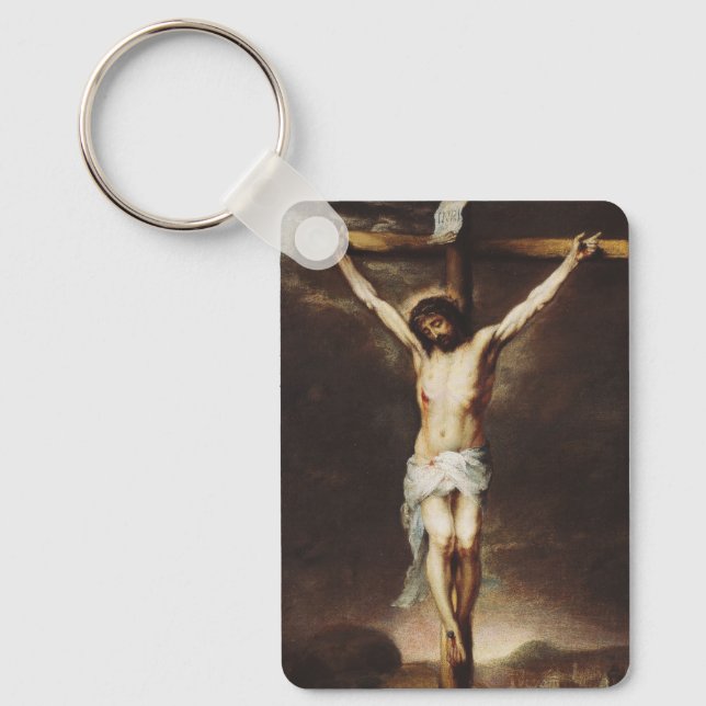 The Crucifixion by Bartolome Esteban Murillo Key Ring (Front)