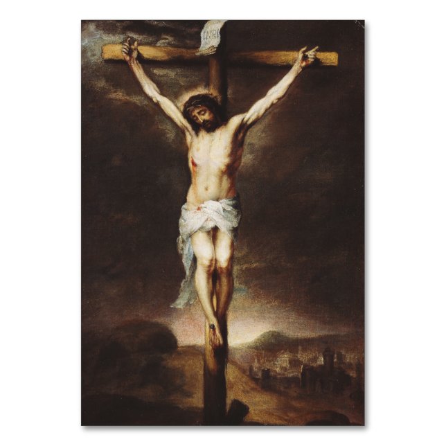 The Crucifixion by Bartolome Esteban Murillo Table Number (Front)