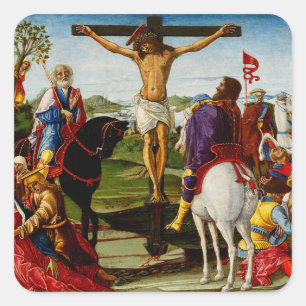 The Crucifixion by Benvenuto di Giovanni Square Sticker