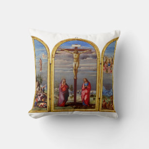 The Crucifixion by Francesco Granacci Cushion