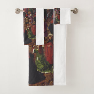 The Crucifixion by Van Eyck Bath Towel Set