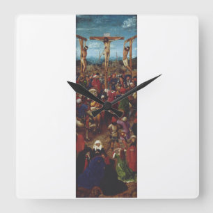 The Crucifixion by Van Eyck Square Wall Clock