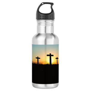 The Crucifixion Crosses at Sunset 532 Ml Water Bottle