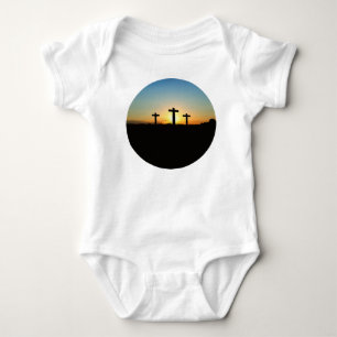 The Crucifixion Crosses at Sunset Baby Bodysuit