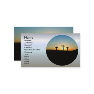 The Crucifixion Crosses at Sunset Business Card