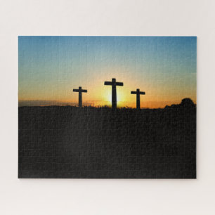 The Crucifixion Crosses at Sunset Jigsaw Puzzle