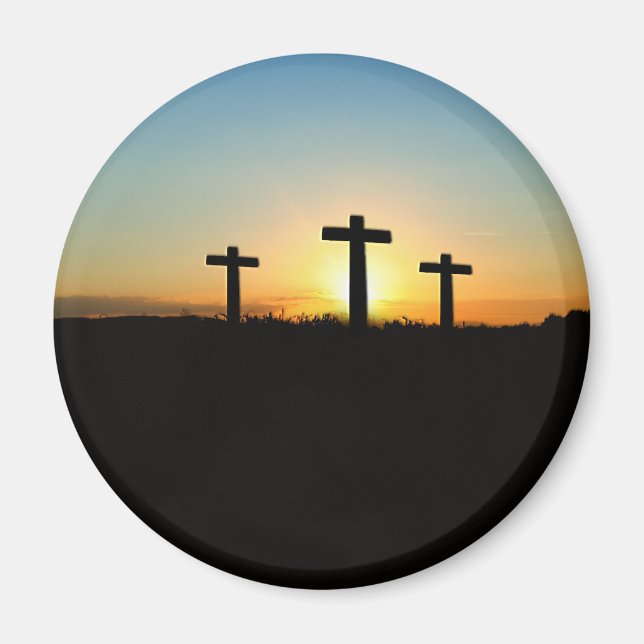 The Crucifixion Crosses at Sunset Magnet (Front)