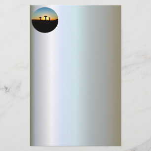 The Crucifixion Crosses at Sunset Stationery