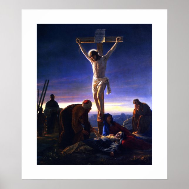 The Crucifixion of Jesus by Carl Bloch. Fine Art  Poster (Front)