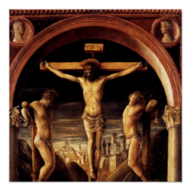 The Crucifixion of Jesus by Vincenzo Foppa - 1456 Poster (Front)