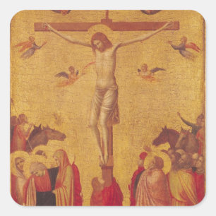 The Crucifixion (tempera on panel) Square Sticker