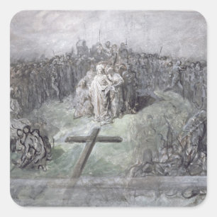 The Crucifixion (w/c and gouache on paper) Square Sticker