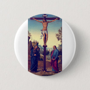 The Crucifixion with the Virgin by Pietro Perugino 6 Cm Round Badge