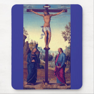 The Crucifixion with the Virgin by Pietro Perugino Mouse Mat