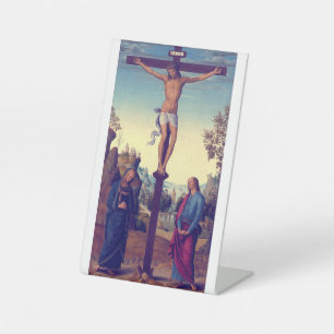 The Crucifixion with the Virgin by Pietro Perugino Pedestal Sign