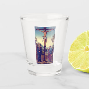 The Crucifixion with the Virgin by Pietro Perugino Shot Glass
