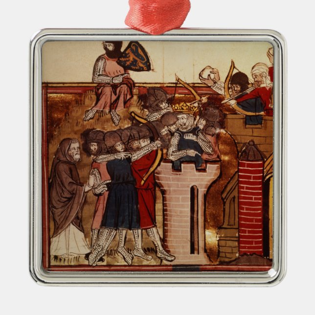 The Crusader assault on Jerusalem Metal Tree Decoration (Front)