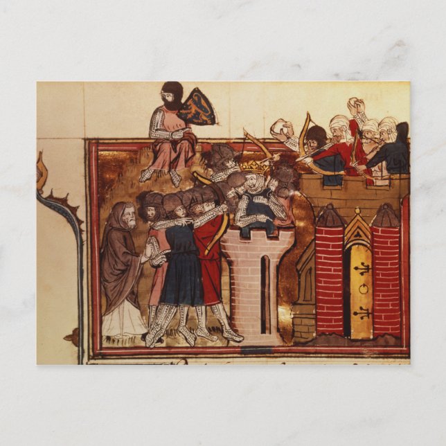 The Crusader assault on Jerusalem Postcard (Front)