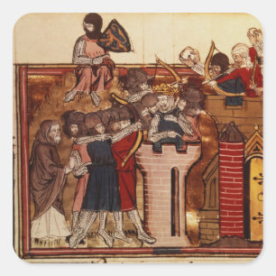The Crusader assault on Jerusalem Square Sticker