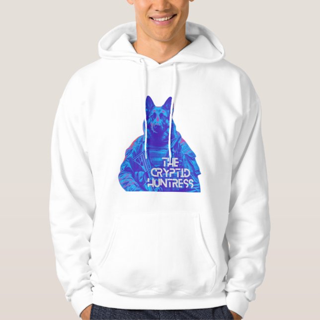 The Cryptid Huntress Dogman Hoodie (Front)